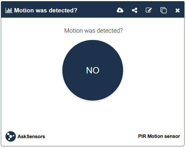 PIR Motion Sensor off with AskSensors IoT platform
