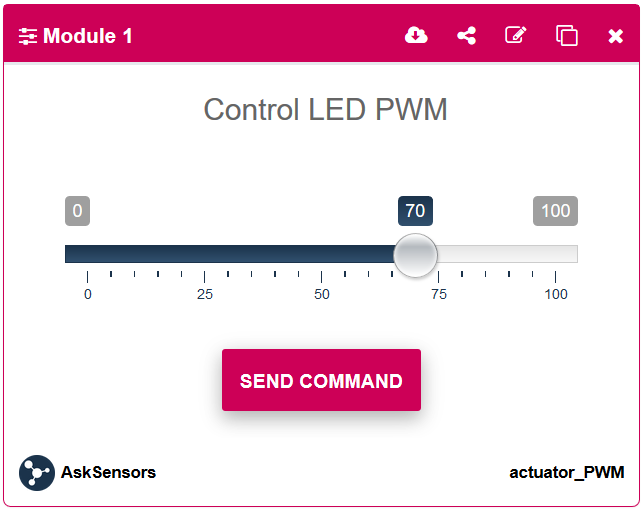 PWA LED actuator with AskSensors IoT platform